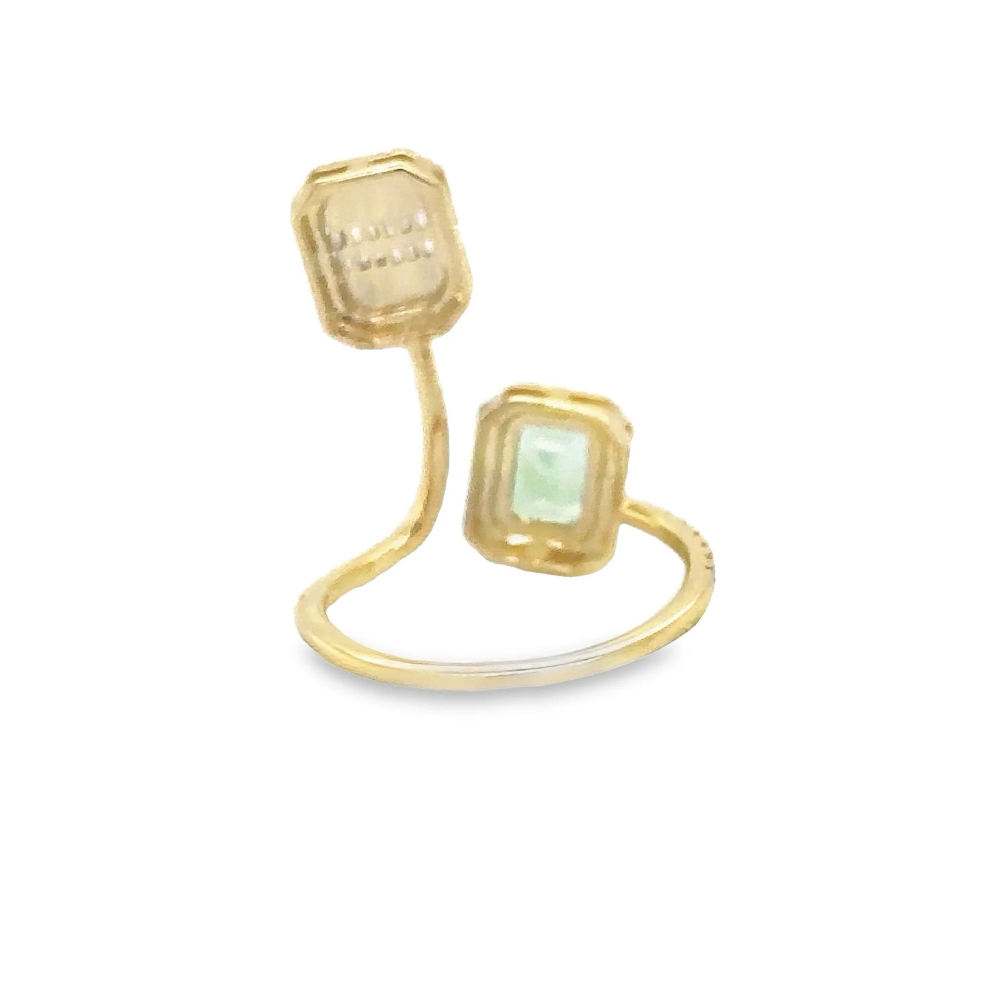 14KT YELLOW GOLD TOURMALINE RING WITH DIAMONDS