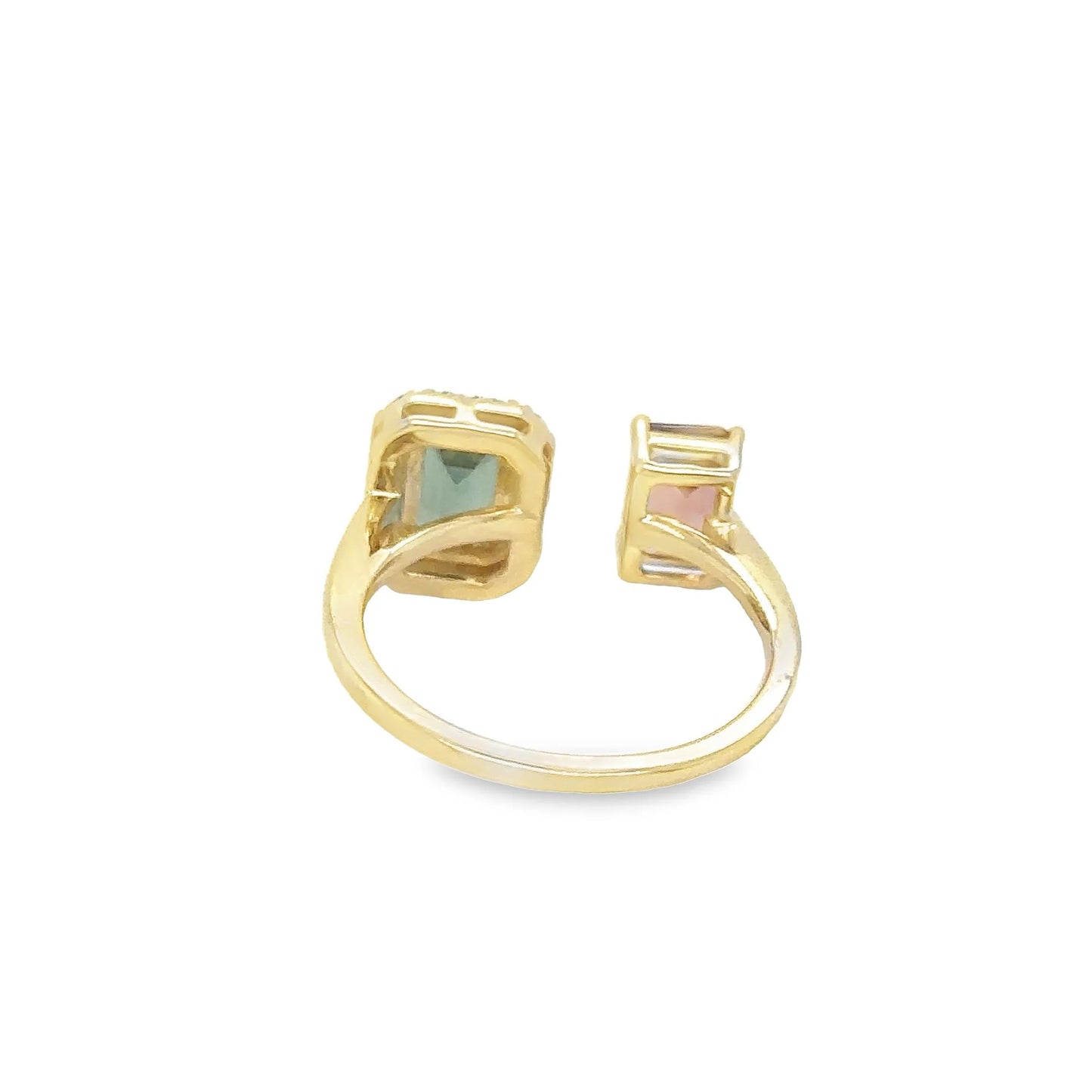 14KT YELLOW GOLD TOURMALINE RING WITH DIAMONDS