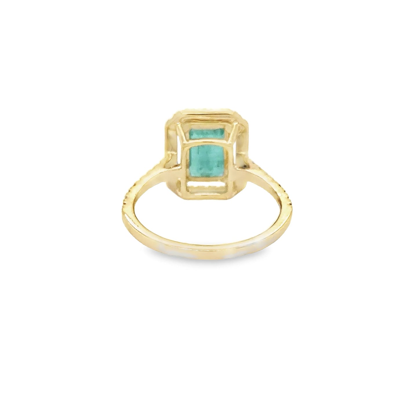 14KT YELLOW GOLD EMERALD RING WITH DIAMONDS