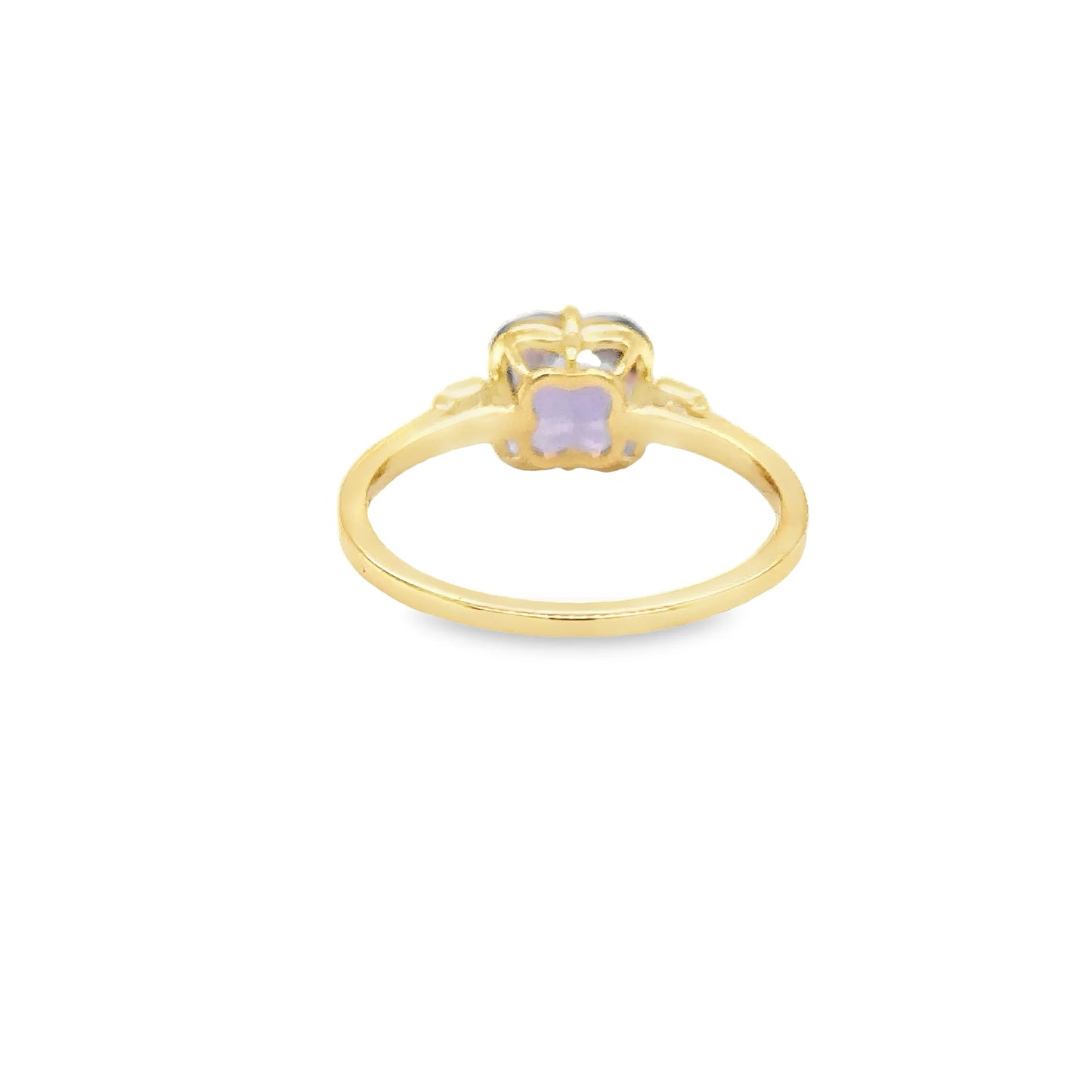 14KT YELLOW GOLD AMETHYST AND DIAMONDS RING