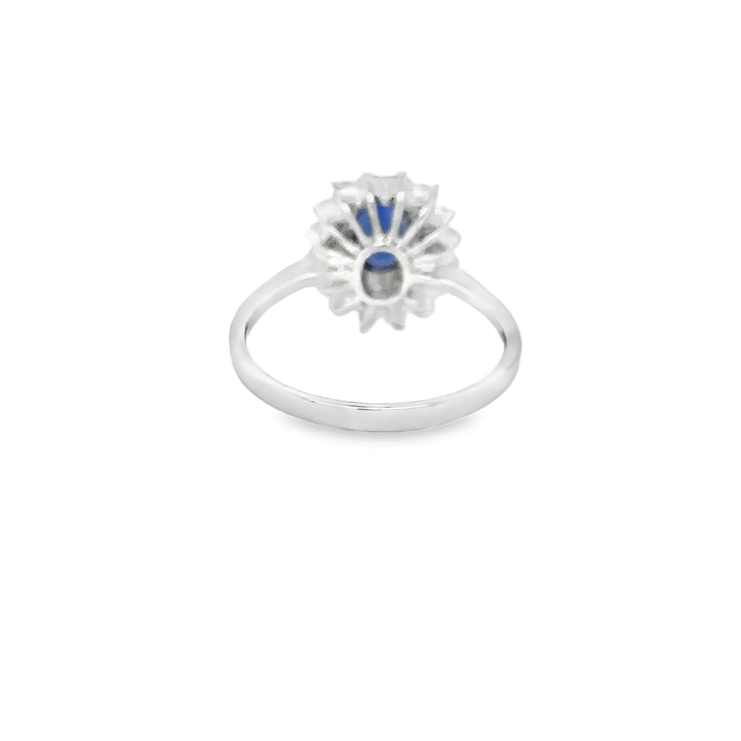 18KT WHITE GOLD BLUE SAPPHIRE AND DIAMONDS RING