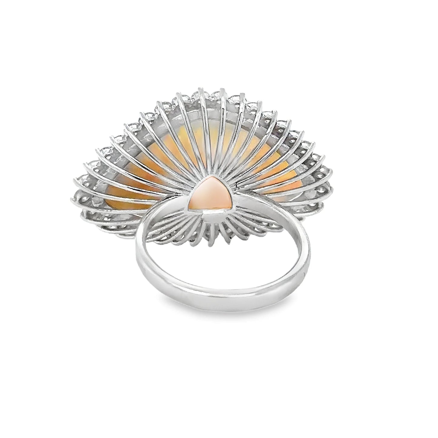 14KT YELLOW GOLD OPAL AND DIAMOND RING