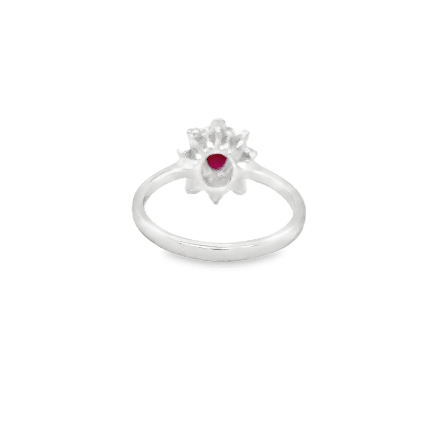 18KT WHITE GOLD RUBY AND DIAMONDS RING