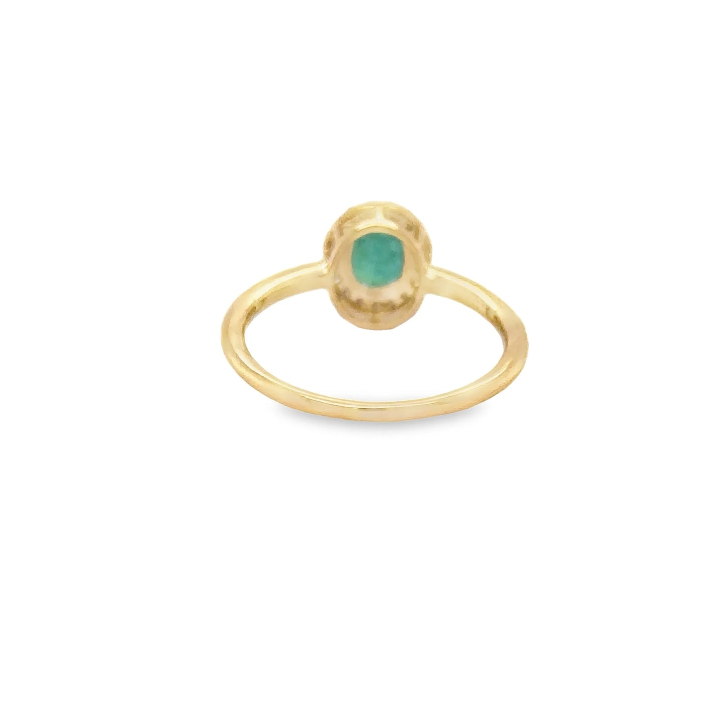 14KT YELLOW GOLD EMERALD AND DIAMONDS RING