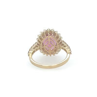 YELLOW GOLD RUBELLITE RING WITH DIAMONDS