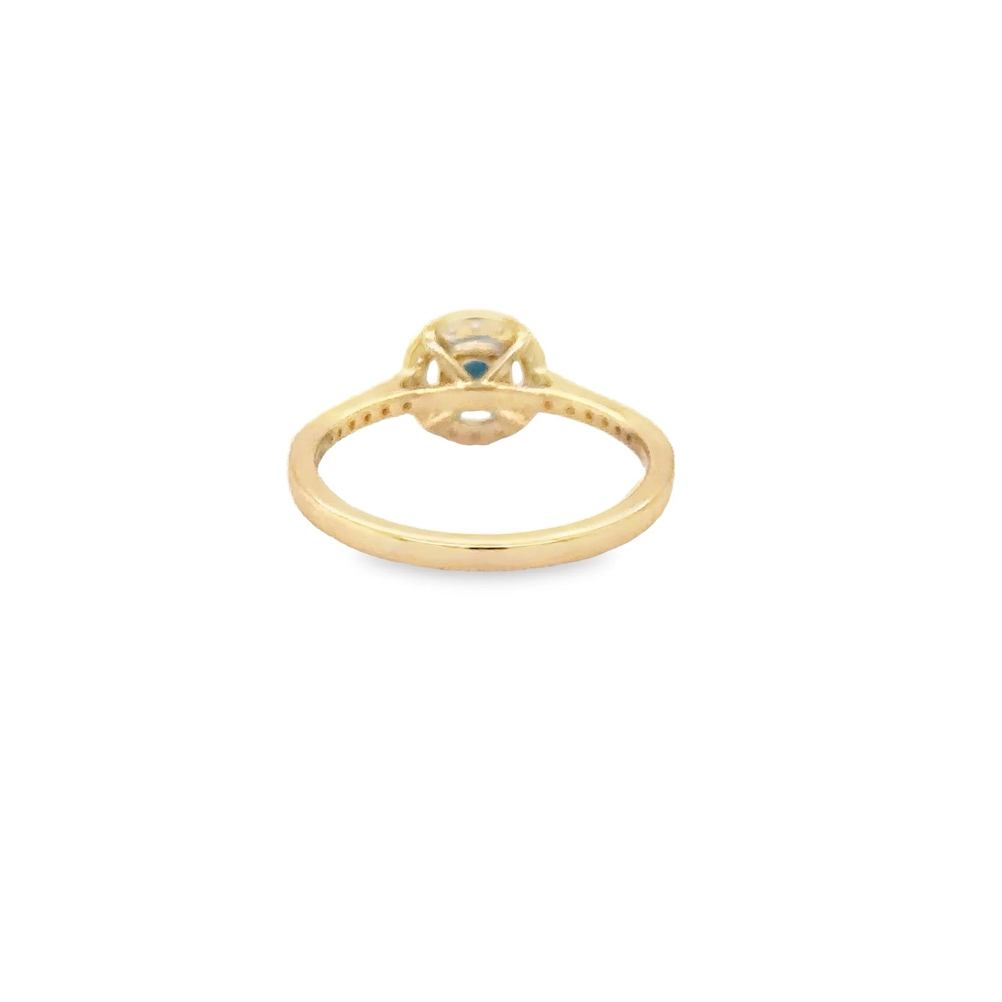 14KT YELLOW GOLD TURQUOISE RING WITH DIAMONDS