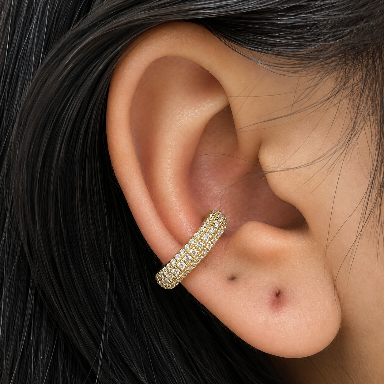 14K DIAMOND PAVE EAR CUFF, 0.33 CTW, ANY GOLD COLOR