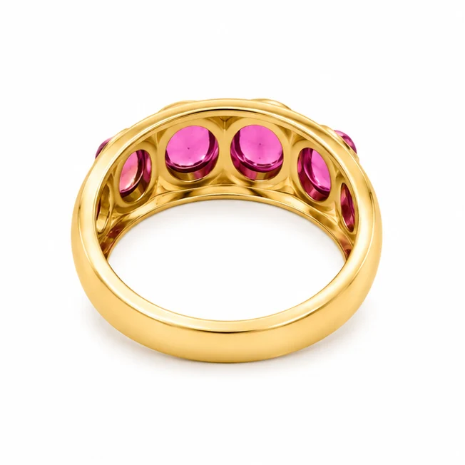 14KT YELLOW GOLD PINK TOURMALINE STYLE RING