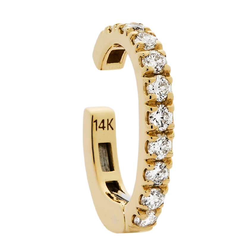 14K WHITE DIAMOND EAR CUFF, .30 CTW, ANY GOLD COLOR