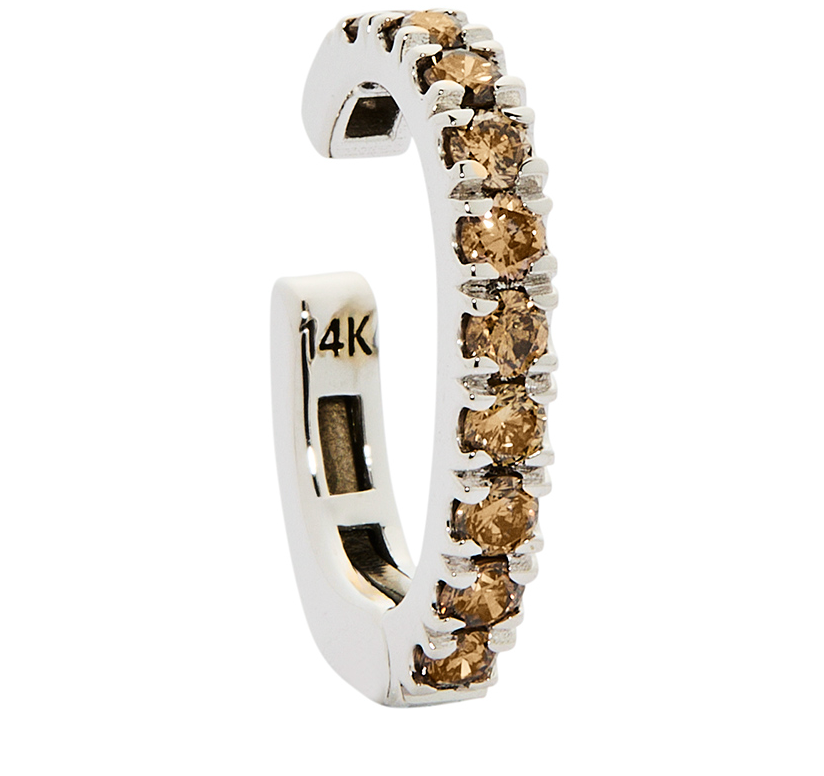 14K CHAMPAGNE DIAMOND EAR CUFF, .30 CTW, ANY GOLD COLOR
