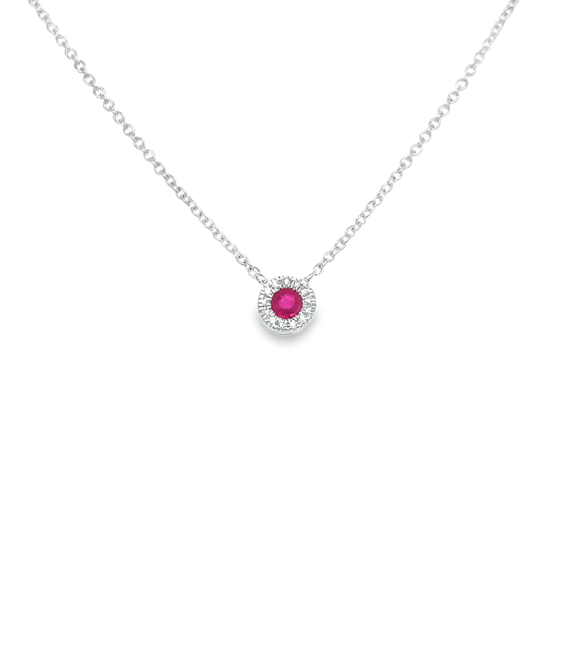 14K GOLD RUBY AND DIAMONDS NECKLACE