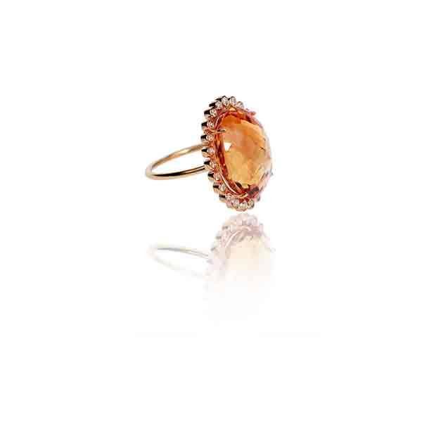 Diamond/Citrine Ring