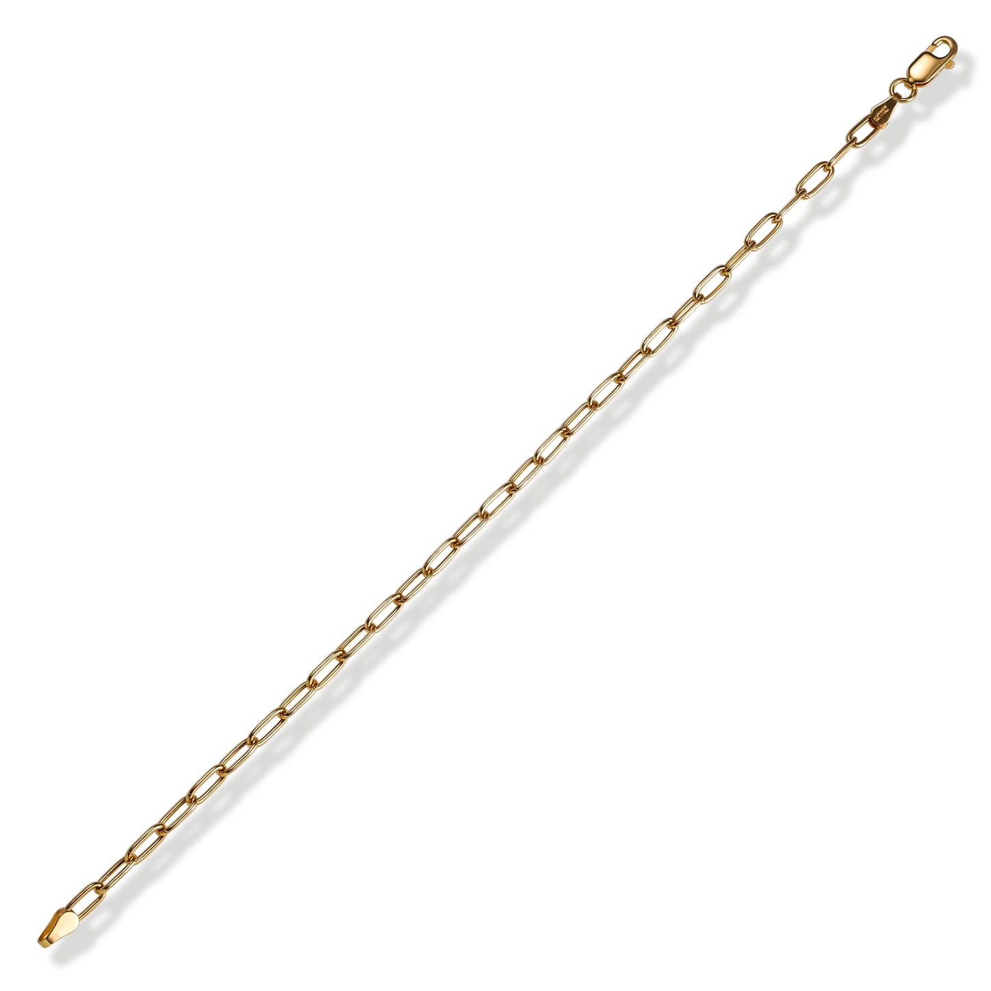 14KT GOLD ROUND PAPERCLIP BRACELET