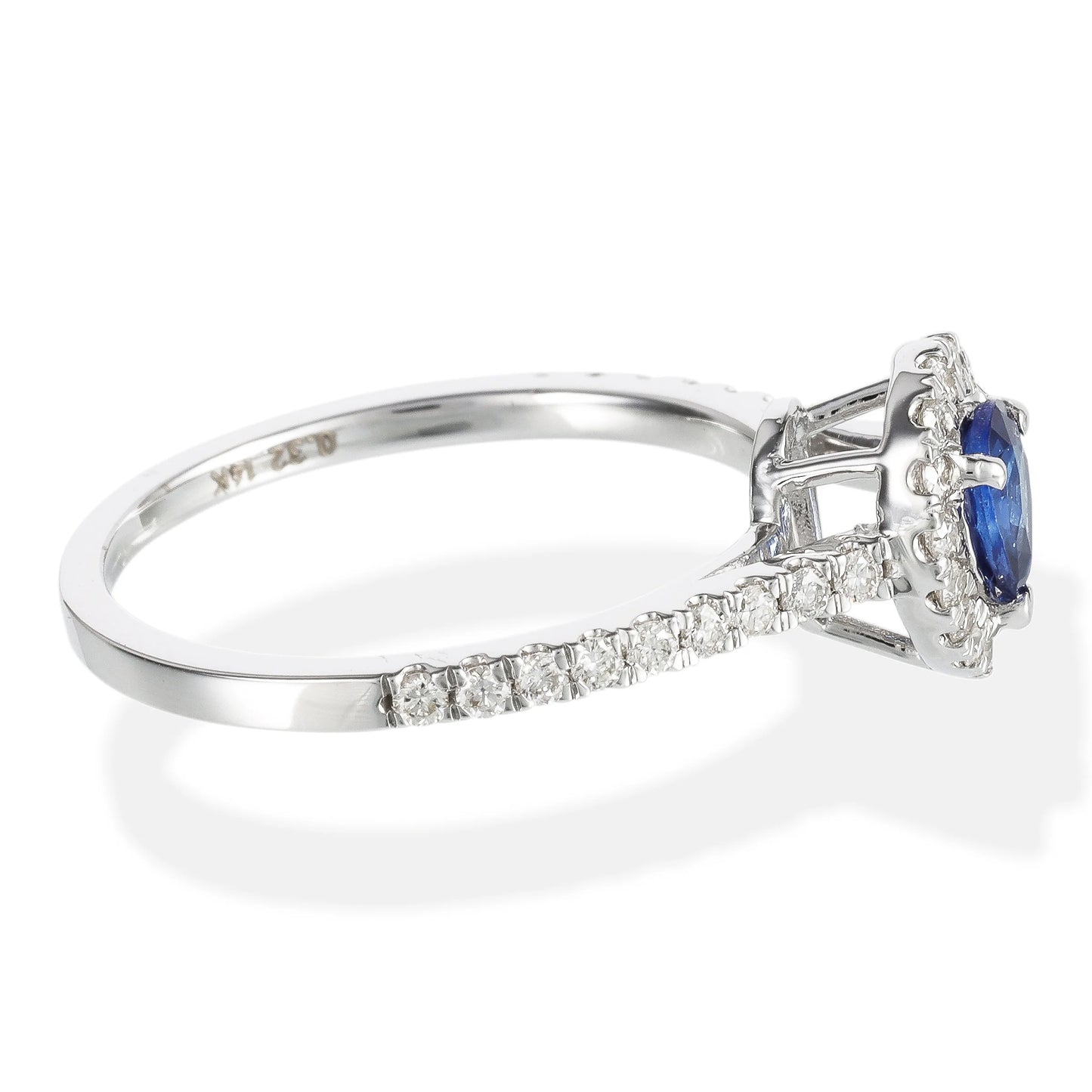 14KT DIAMOND / STONE PEAR SHAPE RING