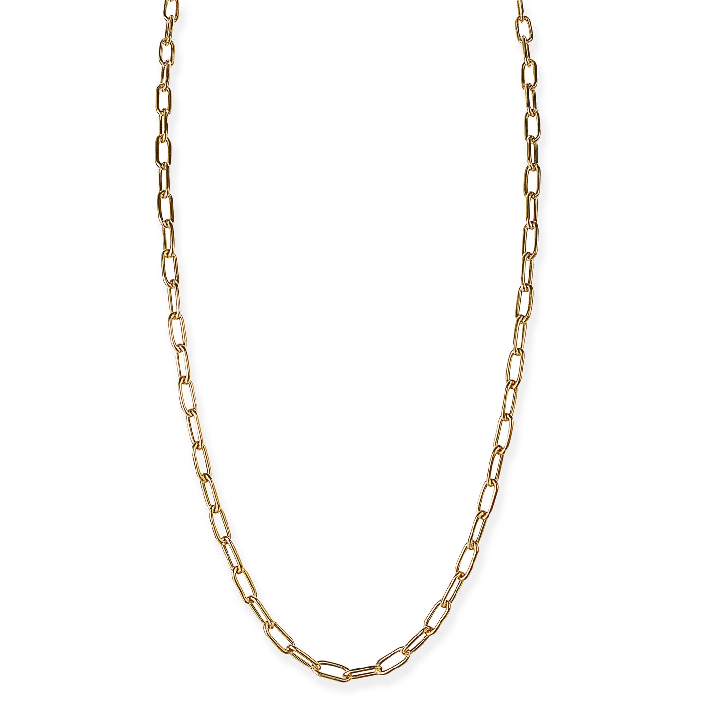 14KT GOLD ROUND PAPERCLIP NECKLACE