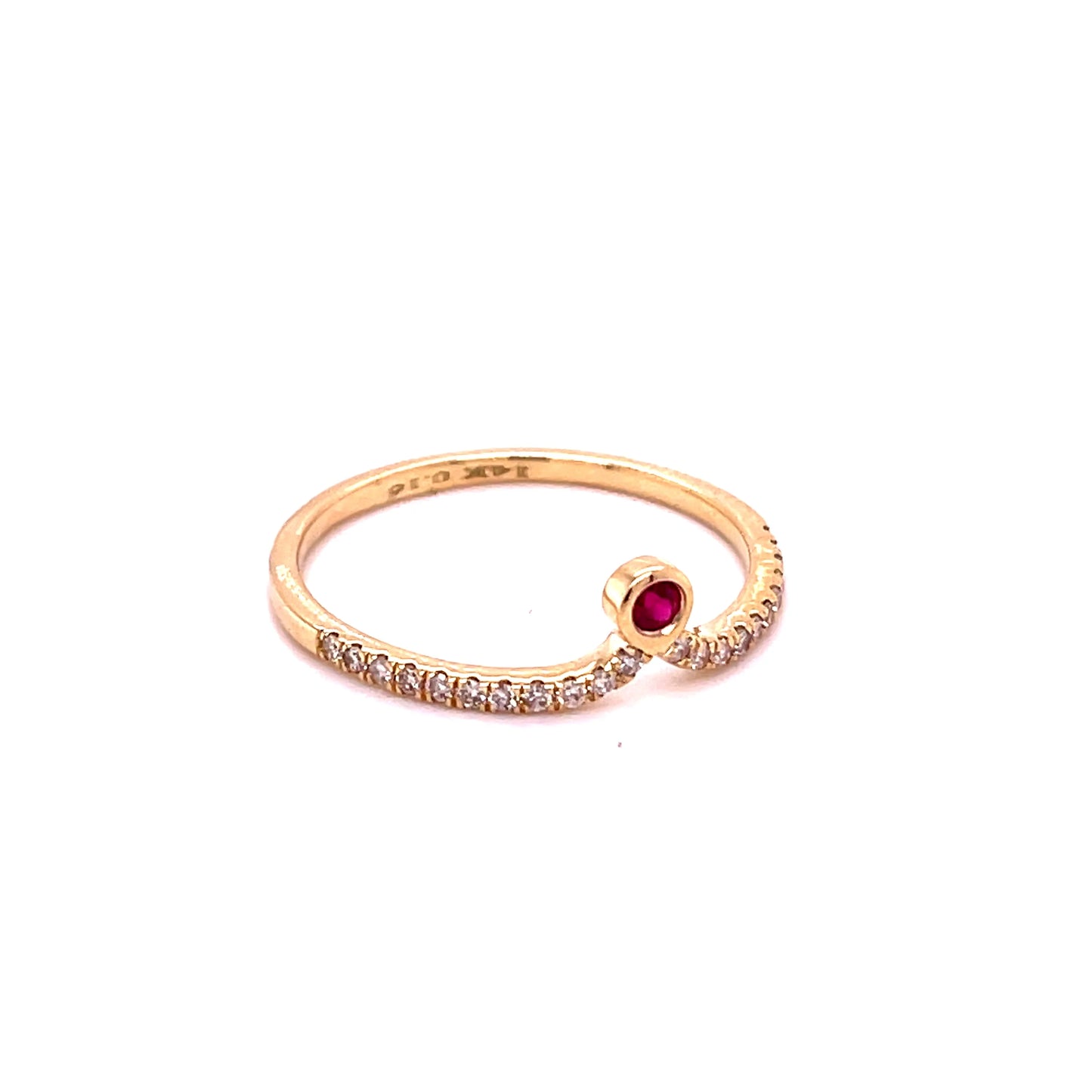 14KT GOLD RUBY RING WITH DIAMONDS