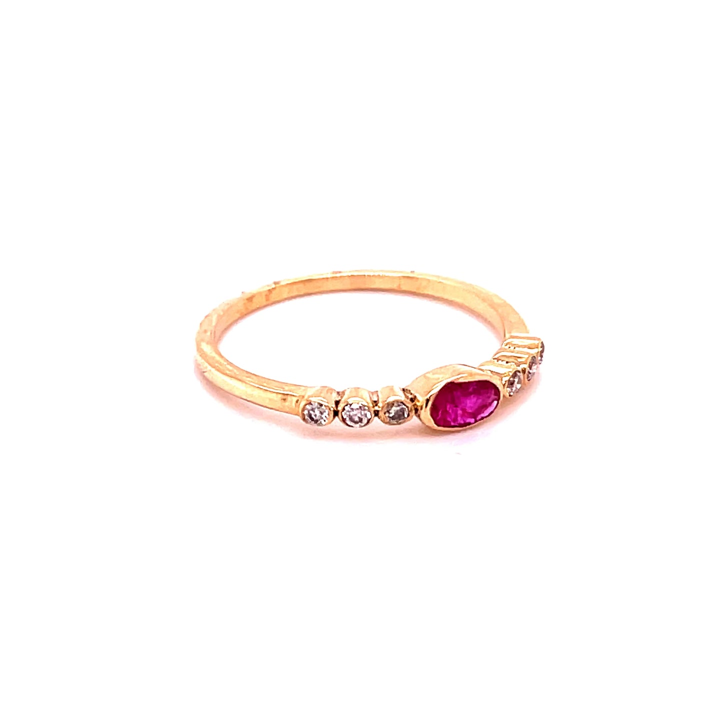 14KT RUBY RING WITH DIAMONDS