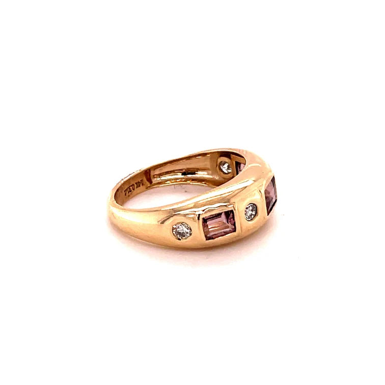 14KT GOLD TOURMALINE RING WITH DIAMONDS