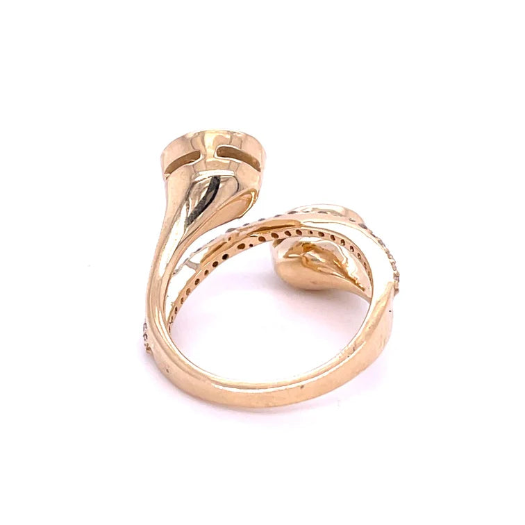 14KT YELLOW GOLD SAPPHIRE WITH DIAMONDS RING