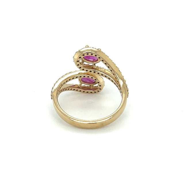 14KT YELLOW GOLD RUBY DIAMOND RING