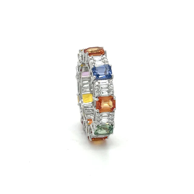 MULTI COLOR SAPPHIRE DIAMOND RING