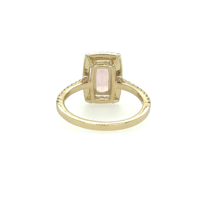 YELLOW GOLD TOPAZ RING WITH DIAMONDS