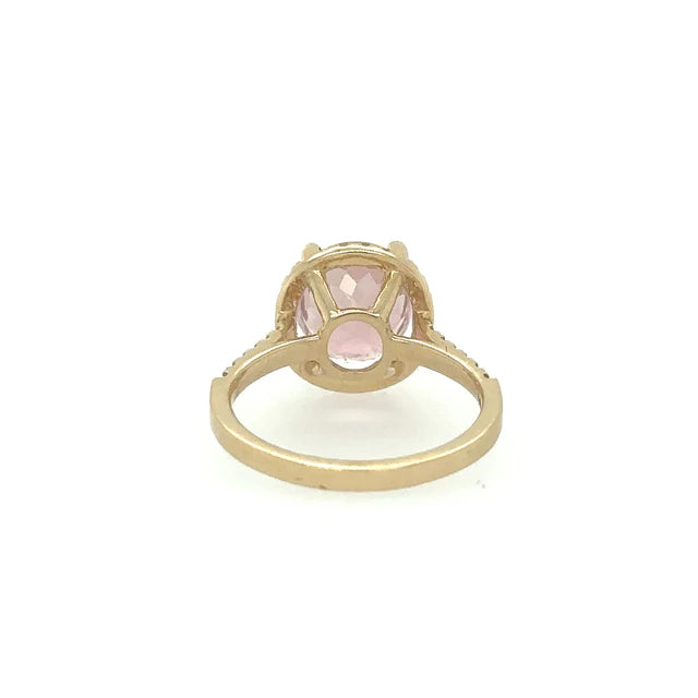 YELLOW GOLD TOURMALINE RING WITH DIAMONDS