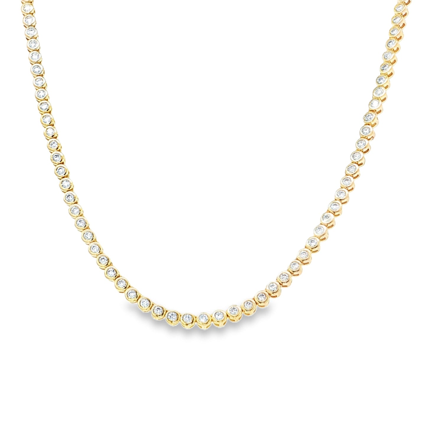 14KT GOLD DIAMOND BEZEL TENNIS NECKLACE (2.00 CTS)