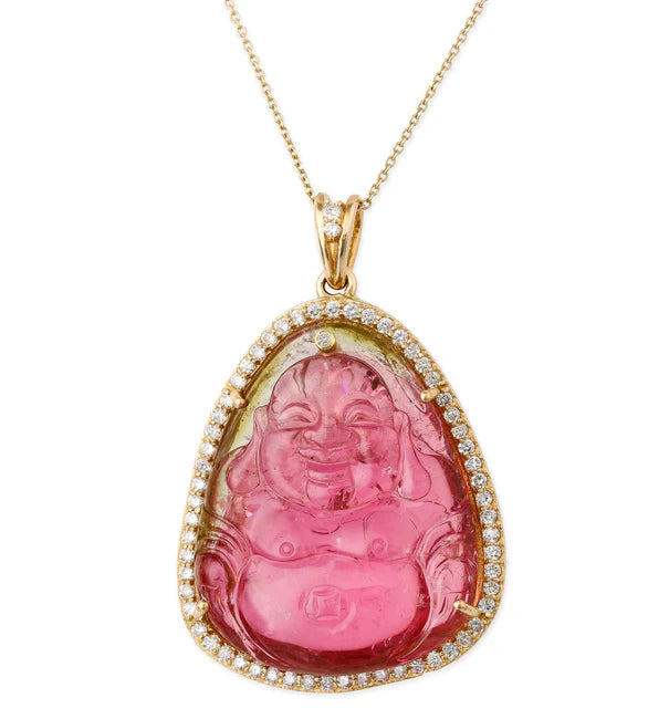 DIAMOND TOURMALINE BUDDHA PENDANT
