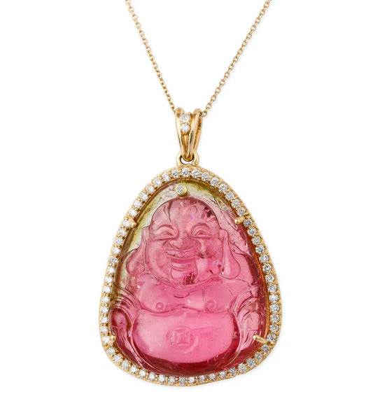 DIAMOND TOURMALINE BUDDHA PENDANT