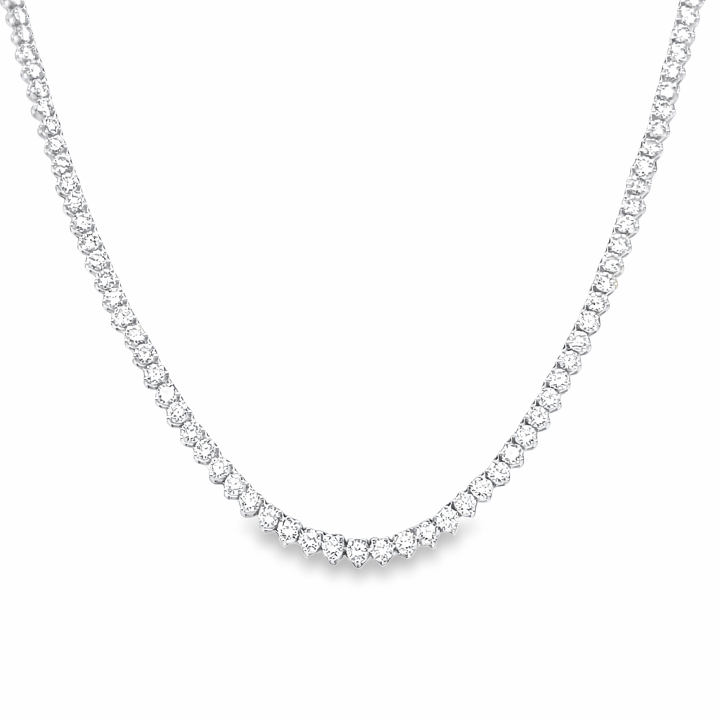14KT GOLD CHAMPAGNE DIAMOND 3 PRONG TENNIS NECKLACE (7.00 CTS)