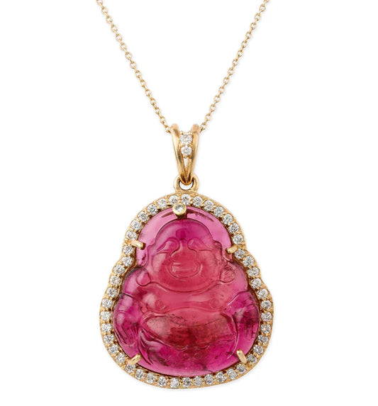 DIAMOND TOURMALINE BUDDHA PENDANT
