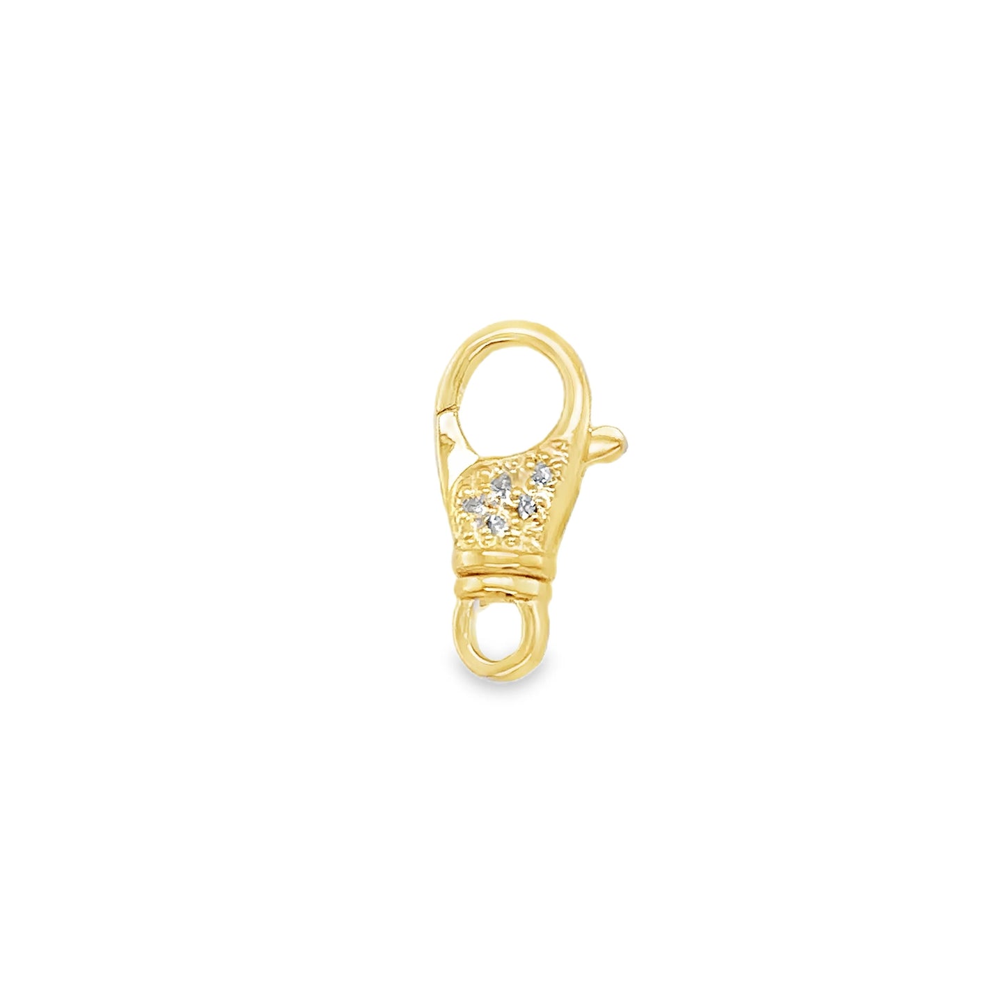 14K YELLOW GOLD LOBSTER LOCK WITH DIAMONDS
