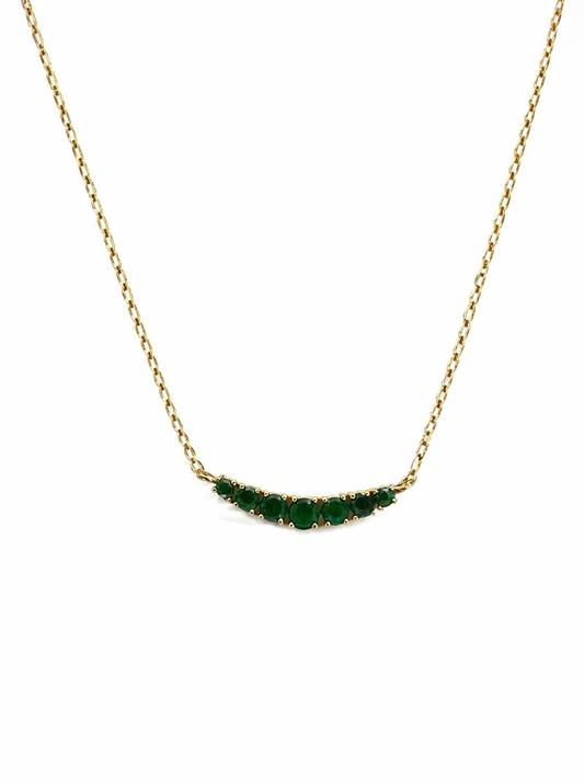 14KT YELLOW GOLD EMERALD NECKLACE