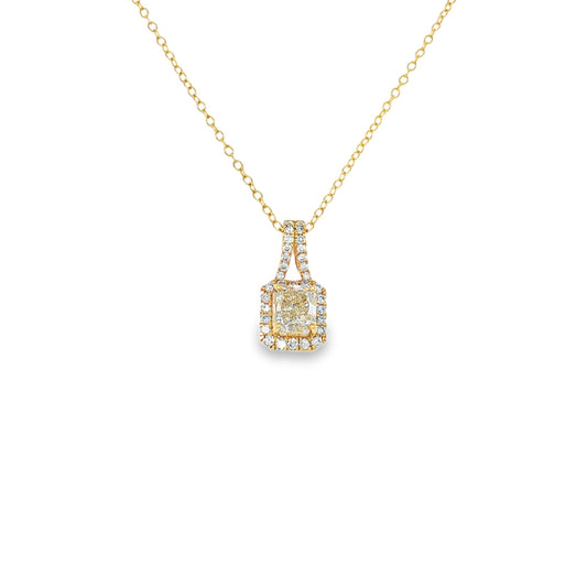 14KT YELLOW GOLD DIAMOND PENDANT NECKLACE
