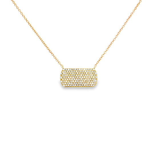 14KT YELLOW GOLD DIAMOND BAR NECKLACE