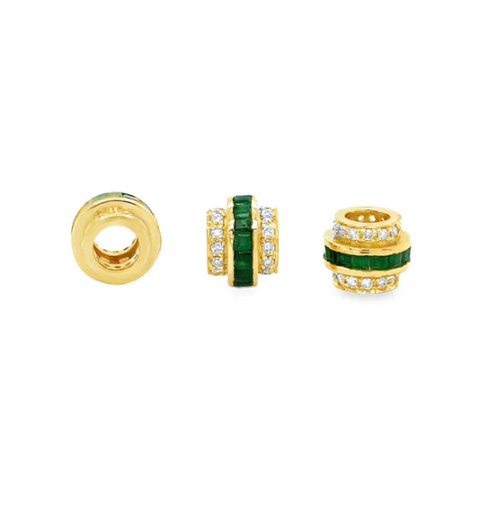 14KT YELLOW GOLD DIAMONDS AND EMERALD RONDELLES (Copy)