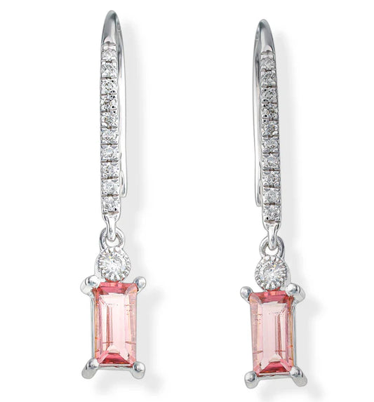 14KT. DIAMOND/TOURMALINE EARRINGS