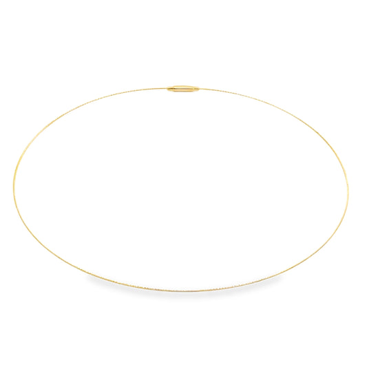 18KT GOLD OMEGA DIAMOND CUT NECKLACE 16"
