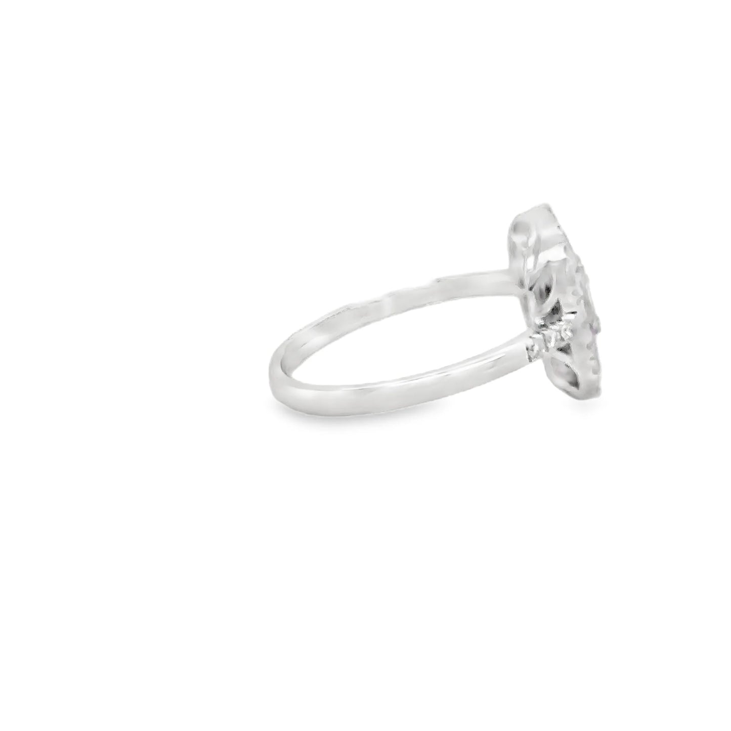 14KT WHITE GOLD PINK SAPPHIRE AND DIAMONDS RING