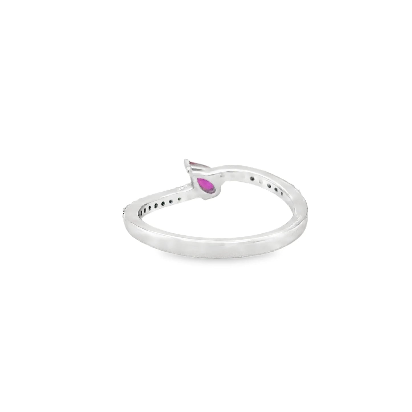 14KT WHITE GOLD RUBY AND DIAMONDS RING