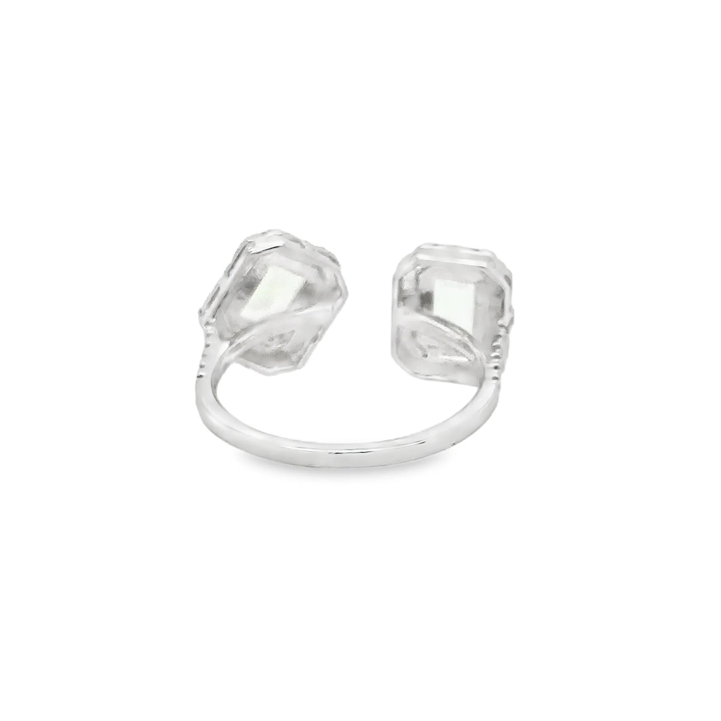 14KT WHITE GOLD TOURMALINE AND DIAMONDS RING