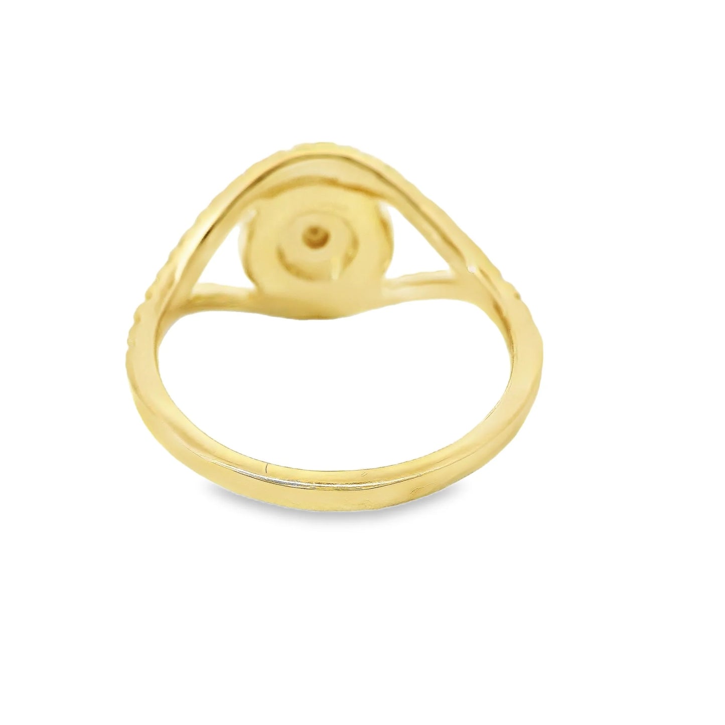 14KT YELLOW GOLD BLUE SAPPHIRE DIAMOND RING