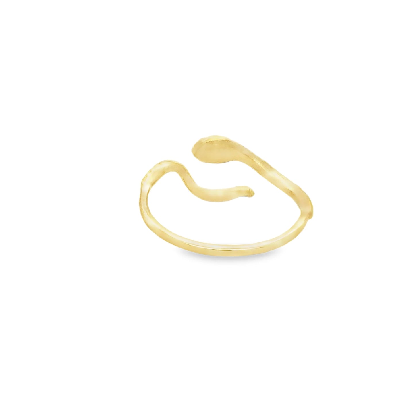 14KT YELLOW GOLD BLUE SAPPHIRE DIAMOND SNAKE RING