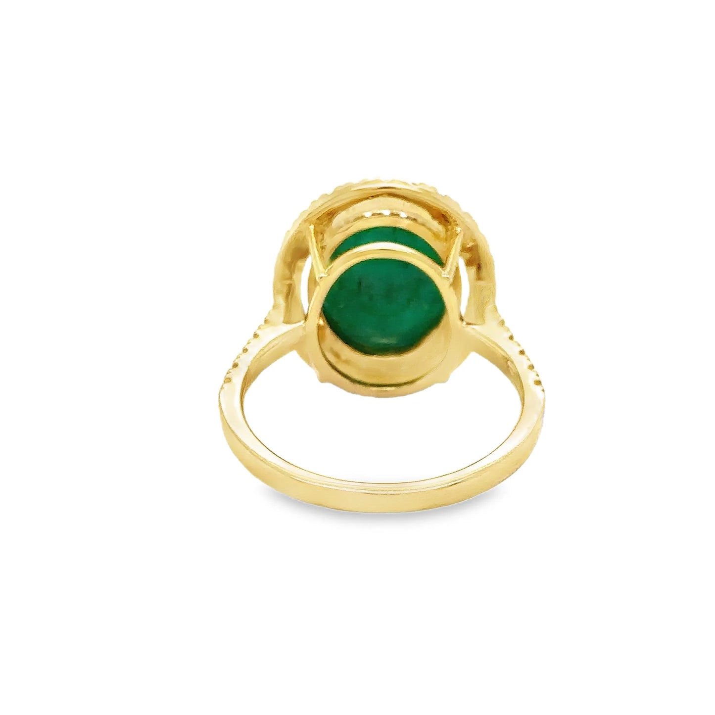 14KT YELLOW GOLD EMERALD AND DIAMONDS RING