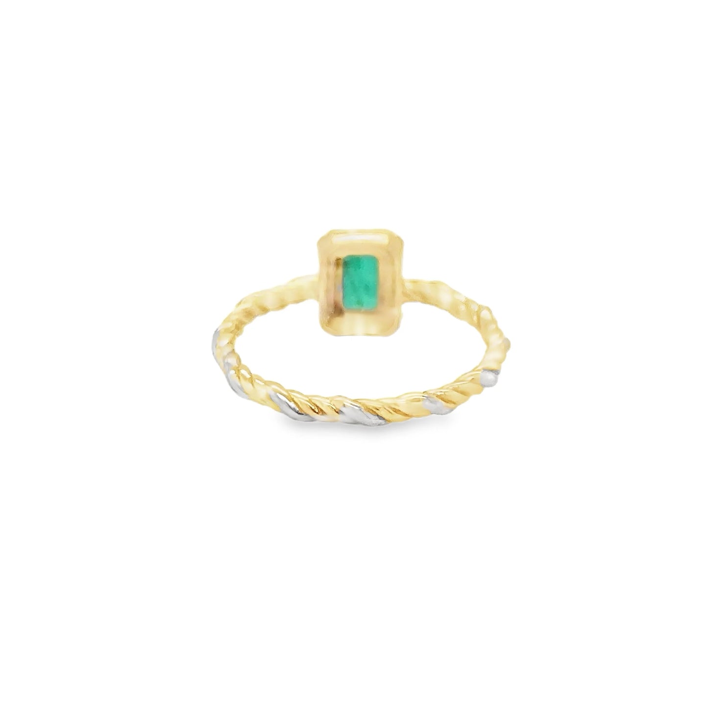 14KT YELLOW GOLD EMERALD AND DIAMONDS RING