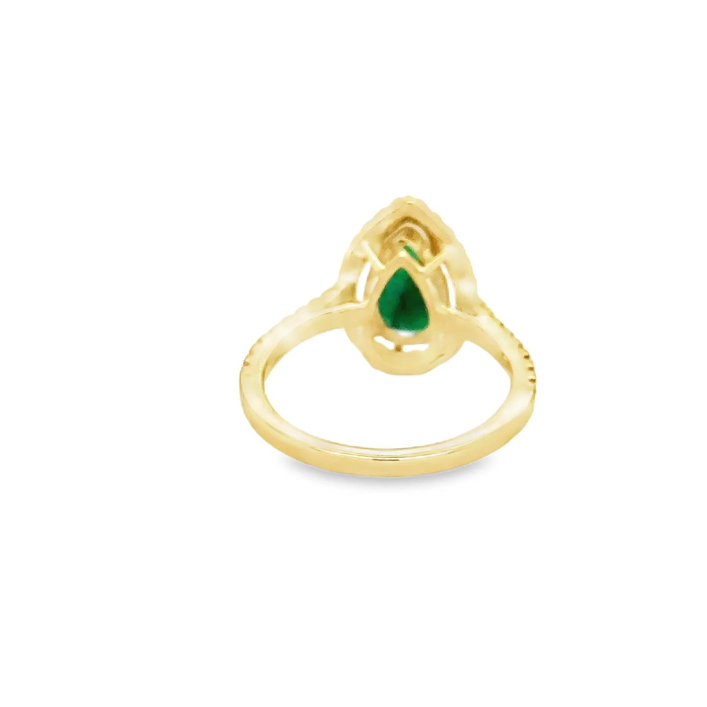14KT YELLOW GOLD EMERALD AND DIAMONDS RING