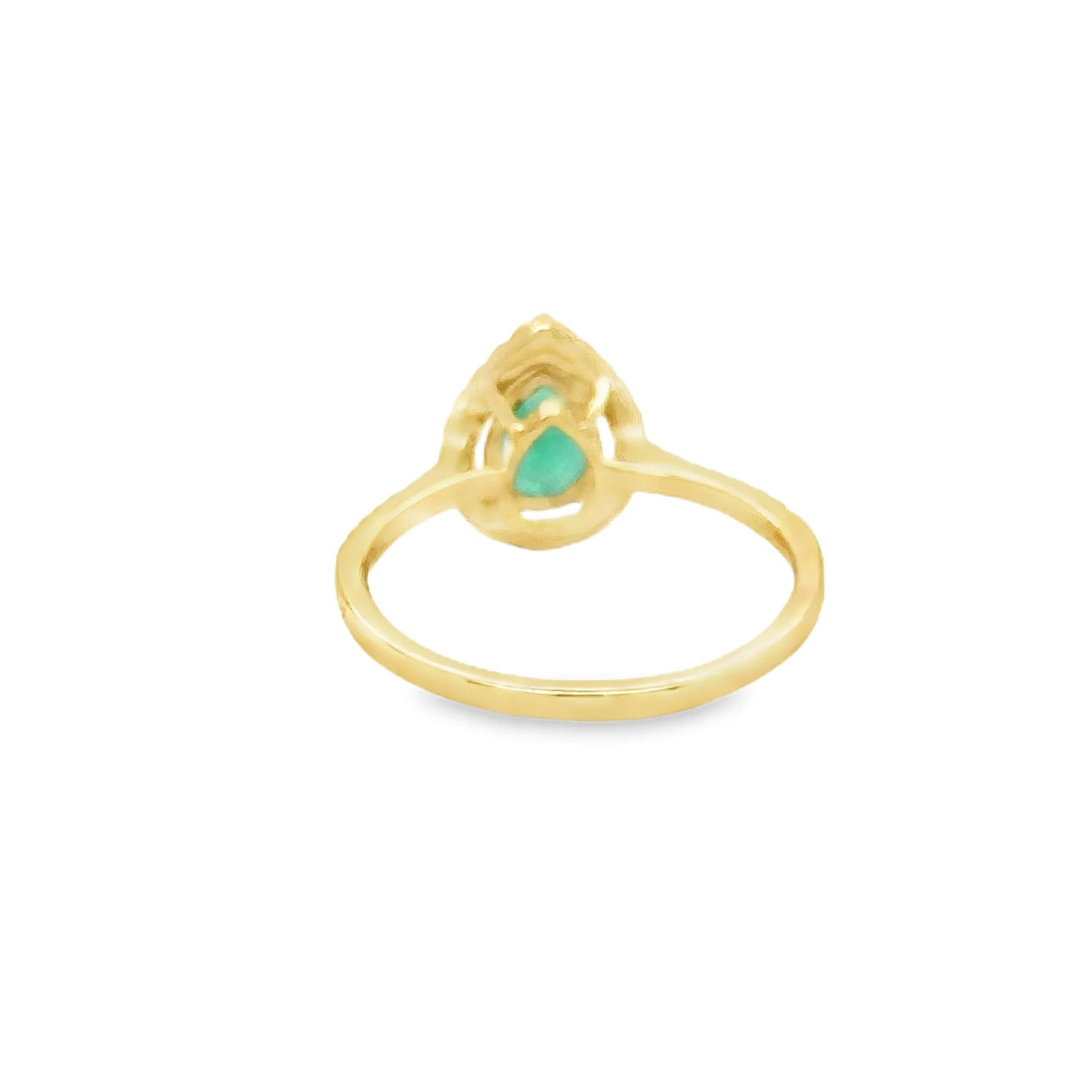 14KT YELLOW GOLD EMERALD AND DIAMONDS RING