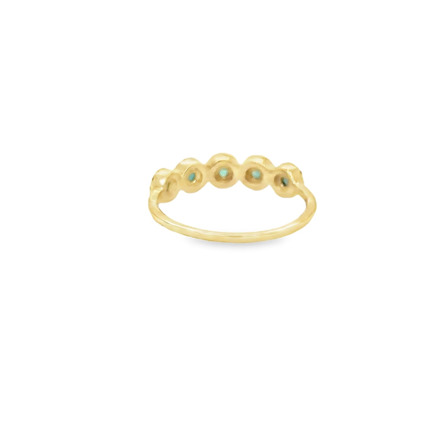 14KT YELLOW GOLD EMERALD AND DIAMONDS RING