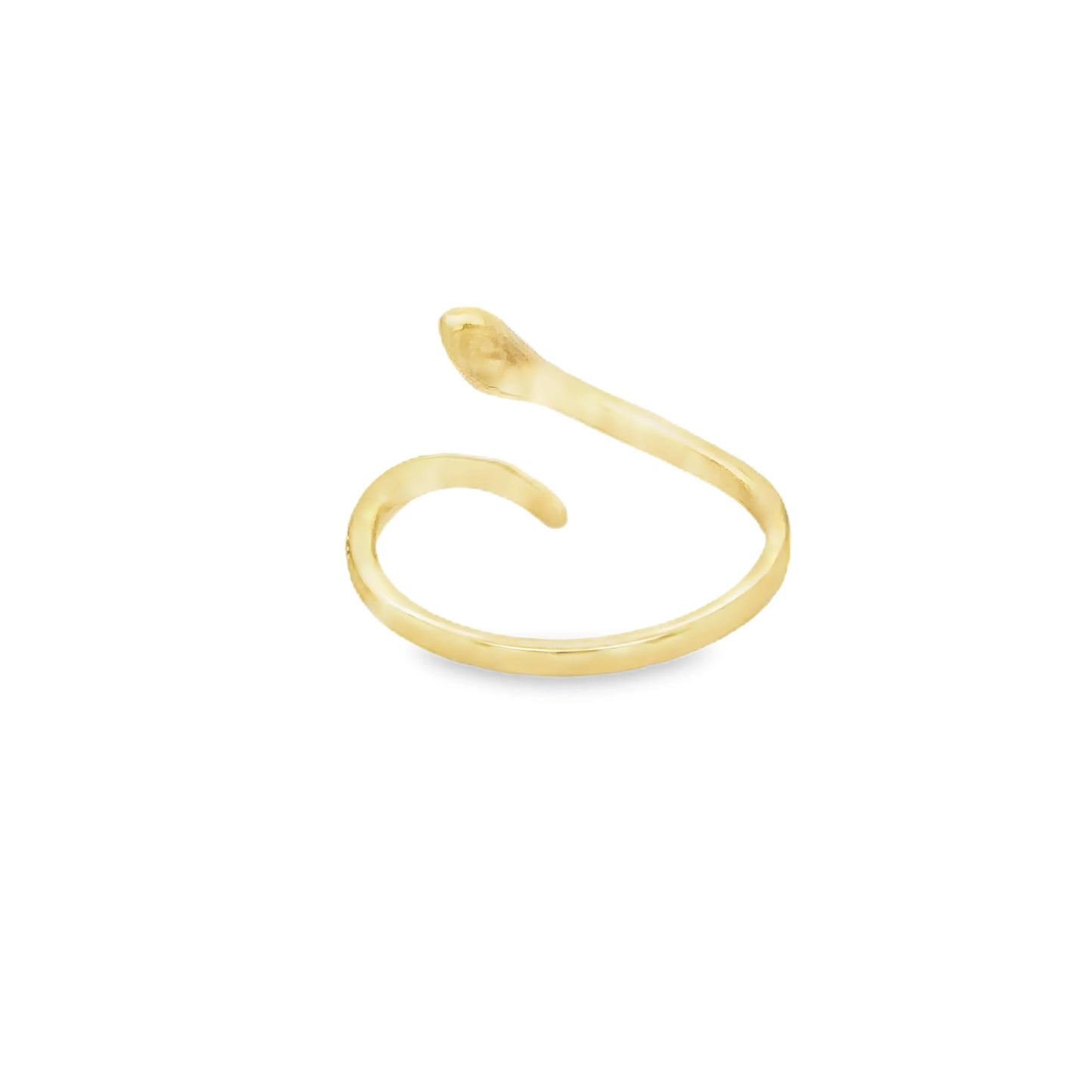 14KT YELLOW GOLD EMERALD DIAMOND SNAKE RING